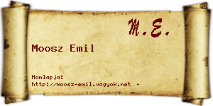 Moosz Emil névjegykártya